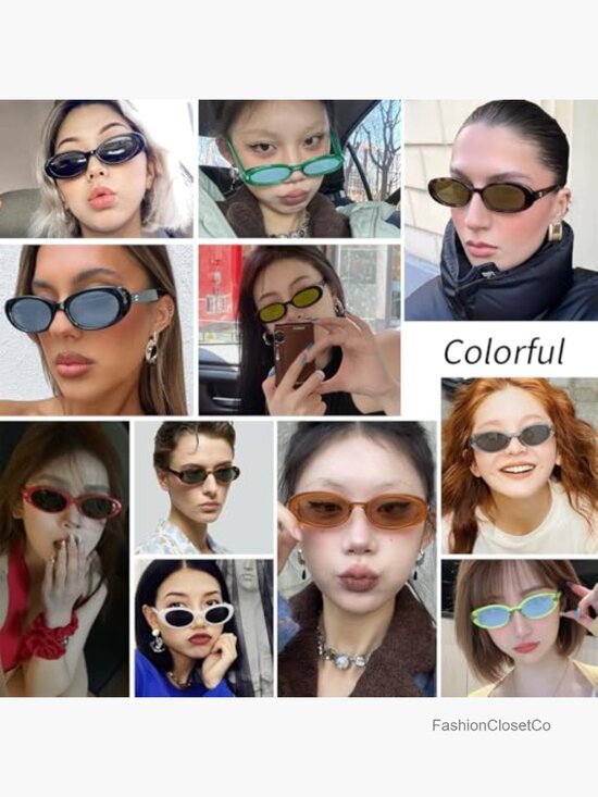 3-Pack Retro Oval Sunglasses UV400 Protection Small Frame Trendy Unisex main image 6